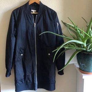 Unique Urban Outfitters Long Bomber Jacket